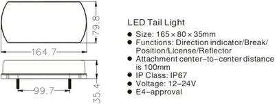 2 x LED Rückleuchten Rücklicht Heckleuchten links rechts Anhänger PKW LKW 12v 24v E4