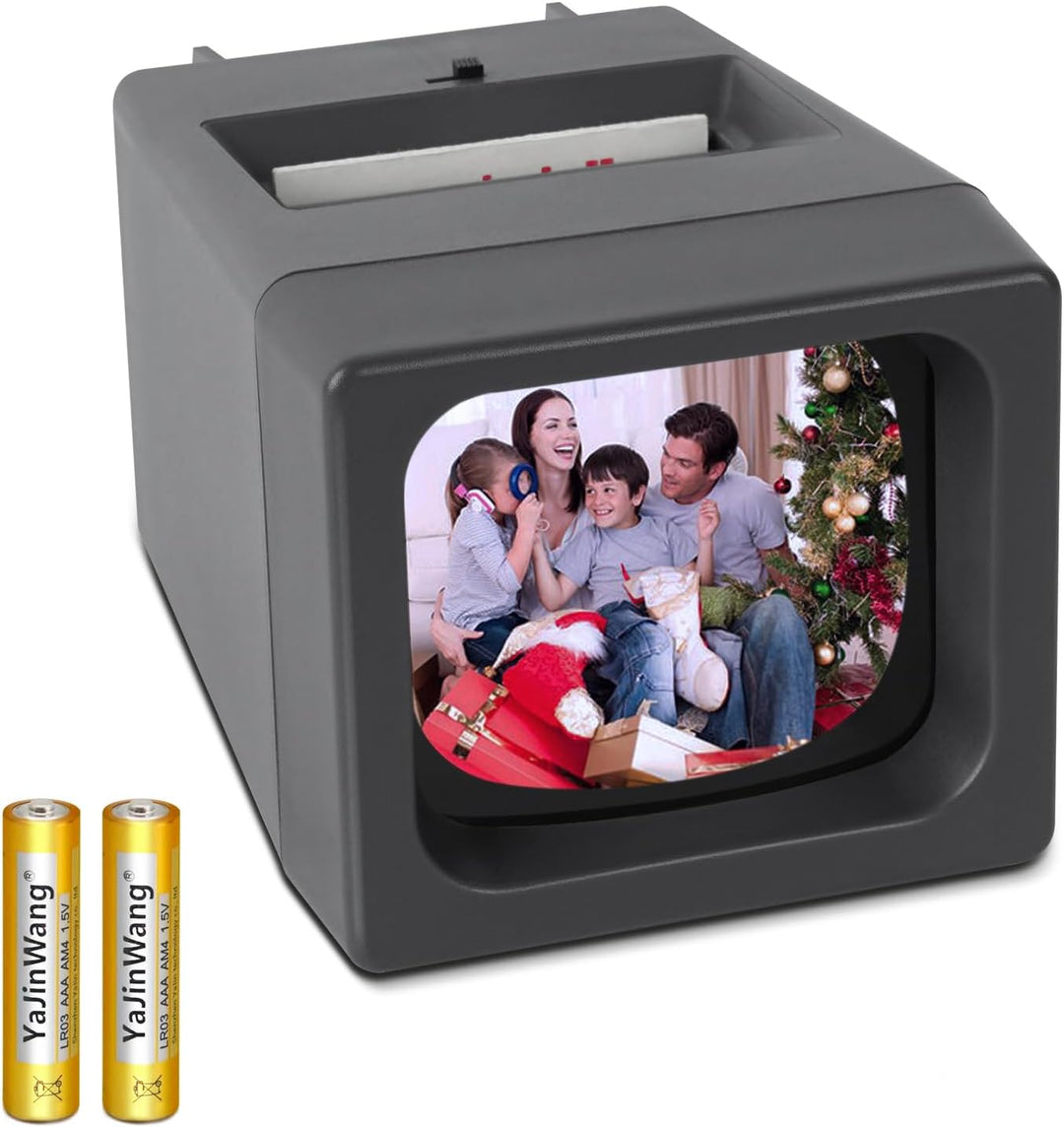 DGODRT LED-Diabetrachter für alte Dias, 35mm-Negative und Diaprojektoren, (2 x AAA-Batterien enthalt