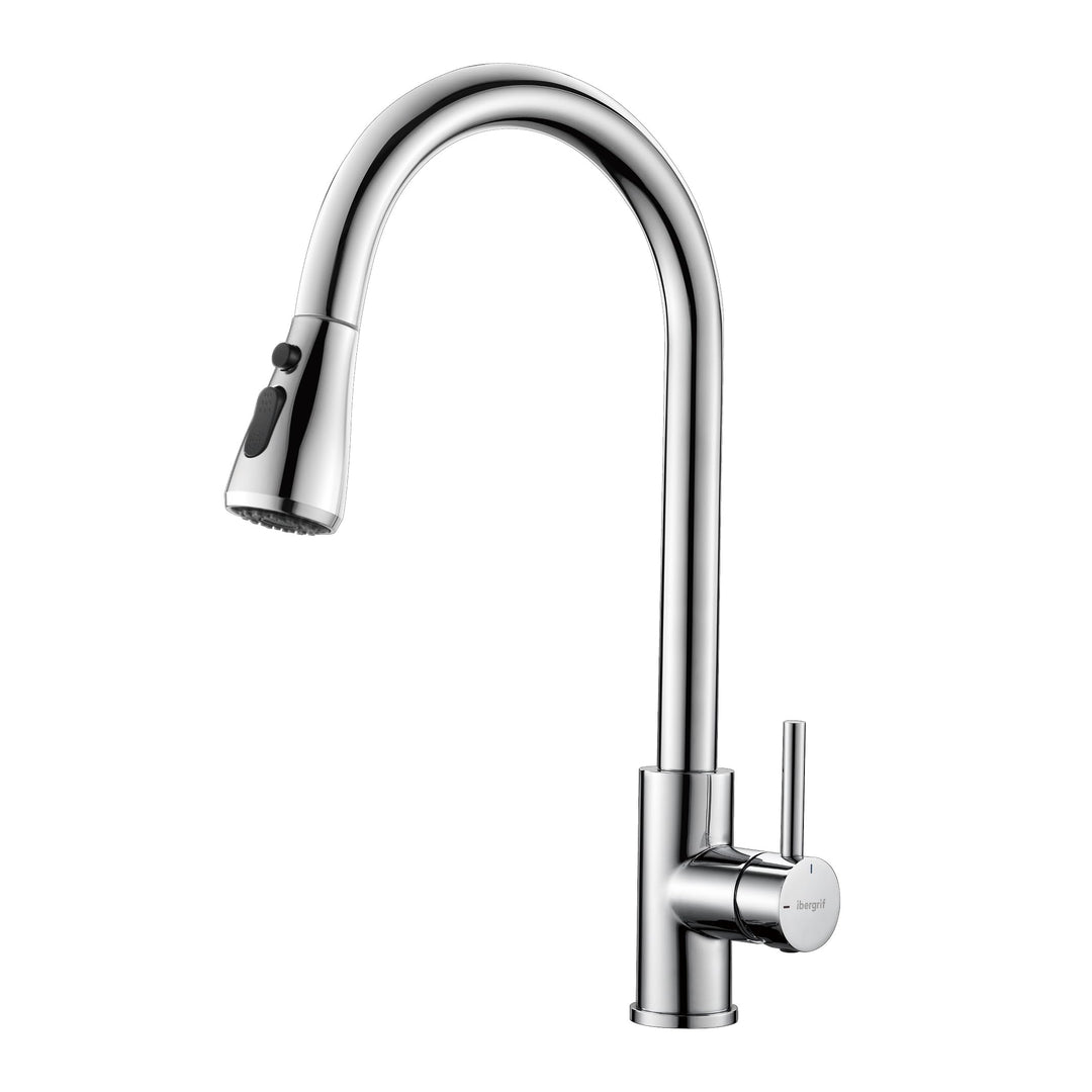 Ibergrif M22136 Wasserhahn Küche Ausziehbar Mischbatterie- Küchenarmatur Edelstahl 360° Schwenkbar,