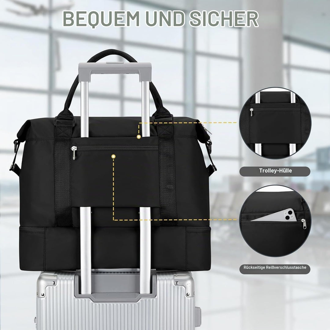 Reisetasche Damen Handgepäck Tasche Easyjet 45x36x20 für Flugzeug Airlines Tasche Weekender Damen Tr