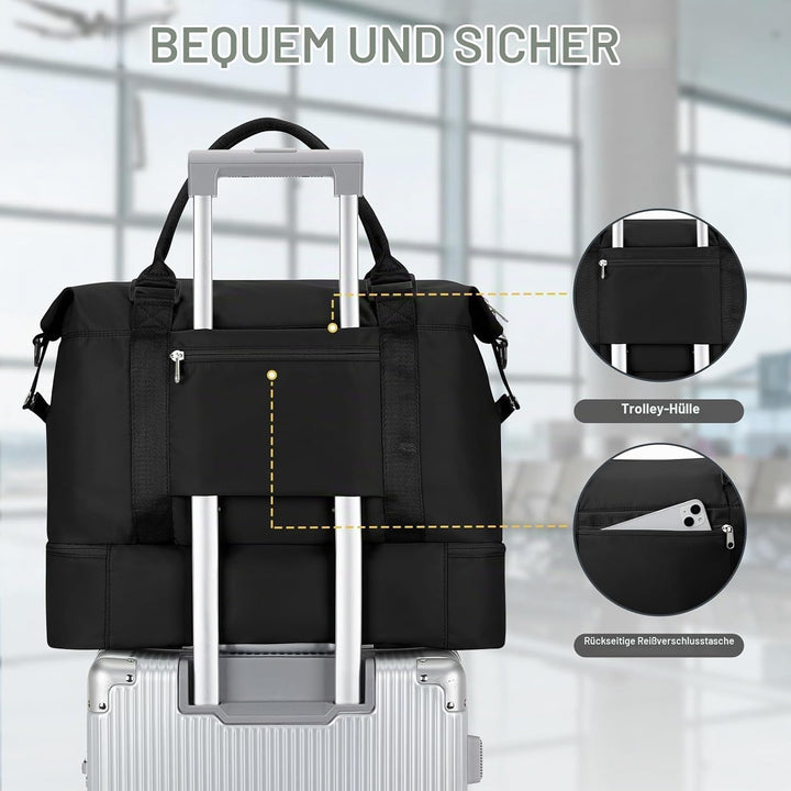 Reisetasche Damen Handgepäck Tasche Easyjet 45x36x20 für Flugzeug Airlines Tasche Weekender Damen Tr