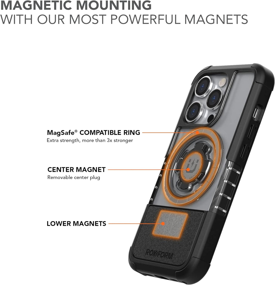 Rokform - iPhone 14 Pro Hülle, Crystal Series, magnetisch + MagSafe kompatibel, klare Apple Hülle, i