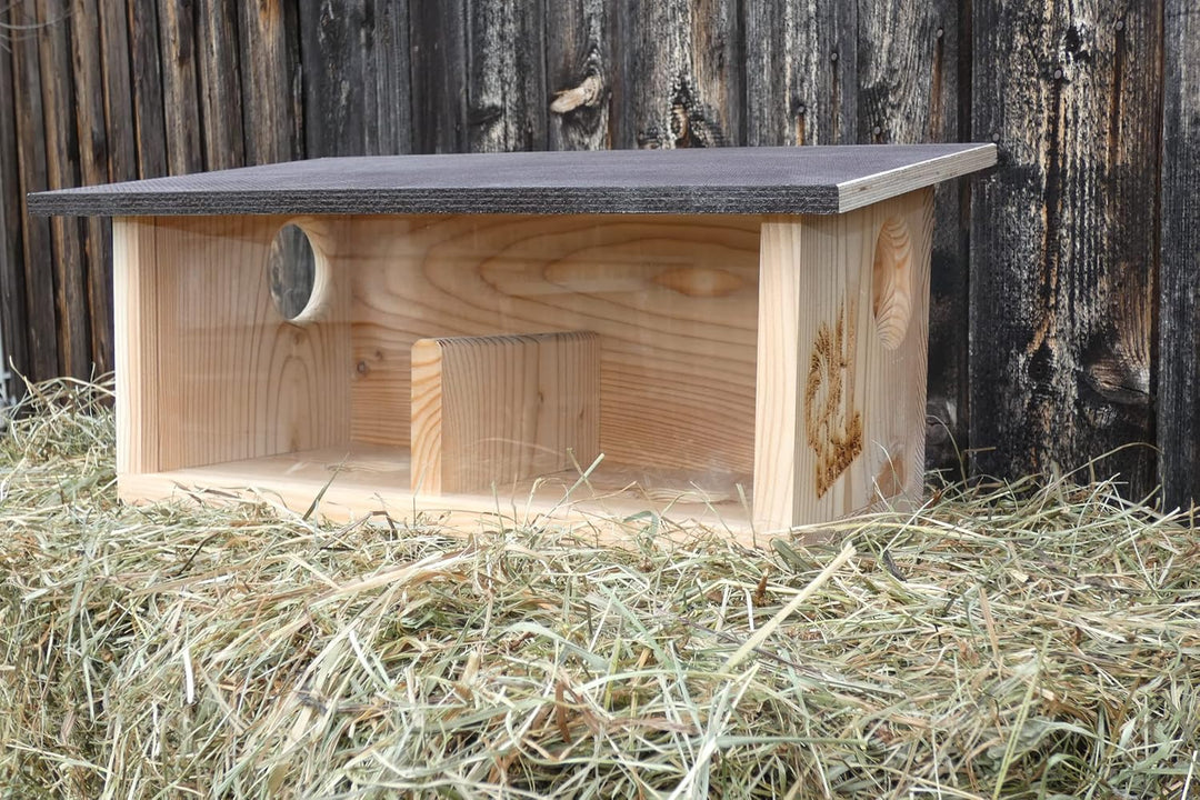 XXXL Eichhörnchen Futterhaus aus hochwertigem Lärchenholz, deutsches Qualitätsprodukt, von Hand gefe