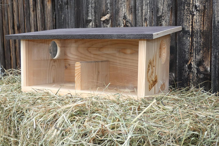 XXXL Eichhörnchen Futterhaus aus hochwertigem Lärchenholz, deutsches Qualitätsprodukt, von Hand gefe