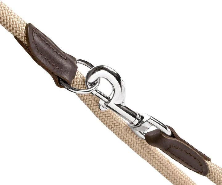 HUNTER Verstellbare Hundeführleine FREESTYLE, Farbe: beige, robust & wetterfest, 3-fach verstellbar,