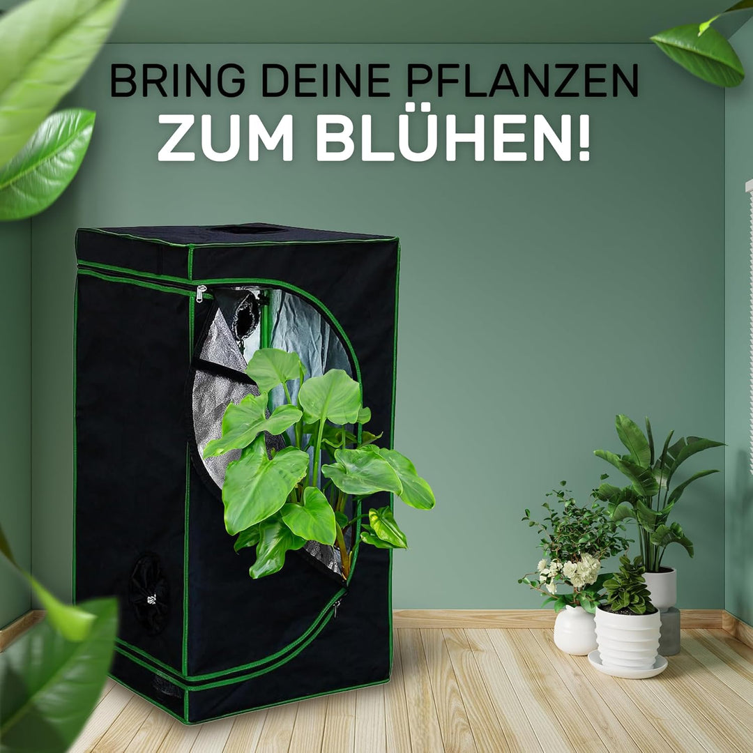 Melko - Growbox 40x40x120 cm Set mit 3-in-1 Messgerät - Licht- & wasserdichtes Growzelt aus extrafes