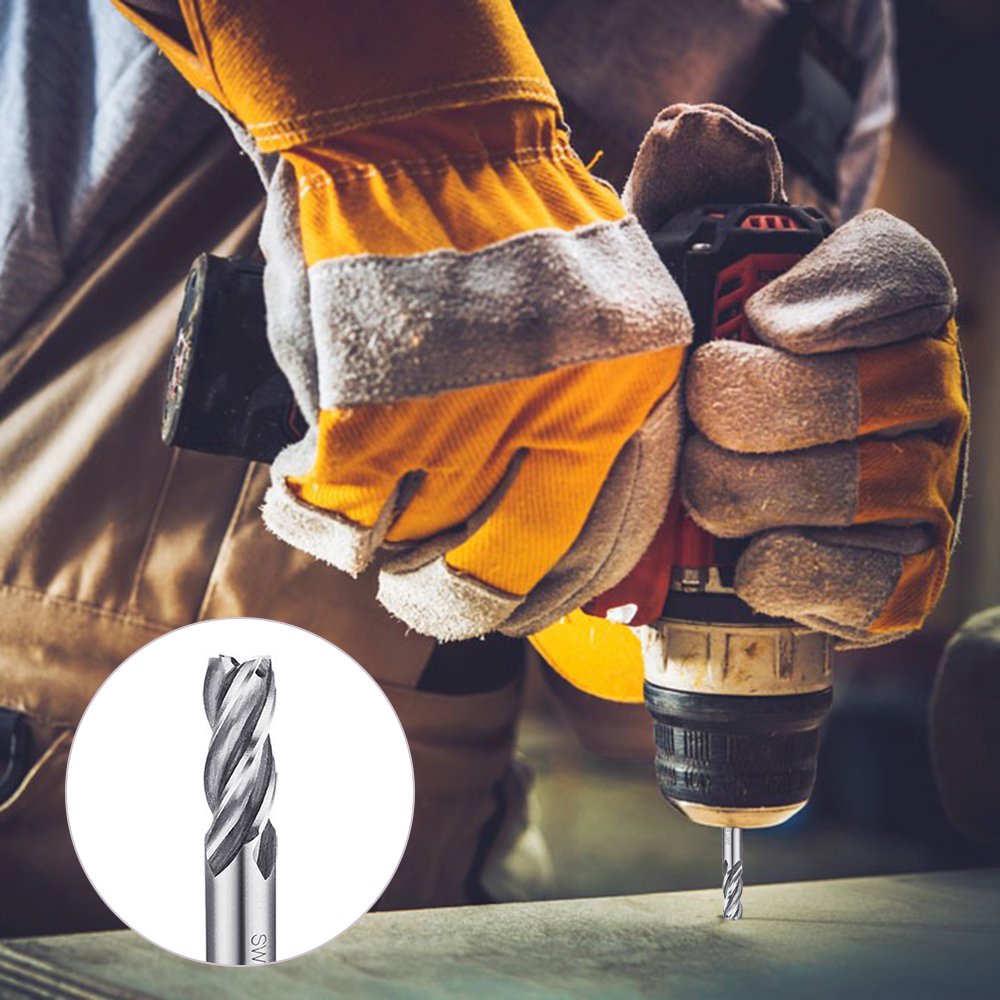 Afunta Bohraufsätze/Schaftfräser mit 4 Rillen, 2-12 mm (0,08-0,47 Zoll) Schnellarbeitsstahl, gerader