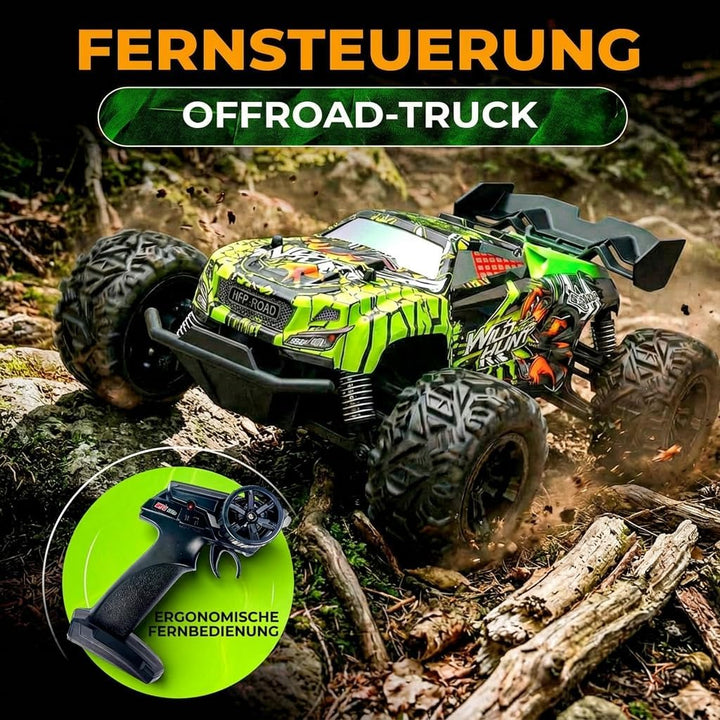 Ferngesteuertes Auto 1:20 – RC Auto Monstertruck mit 2,4 GHz Fernbedienung, bis 20 km/h, Offroad Gel