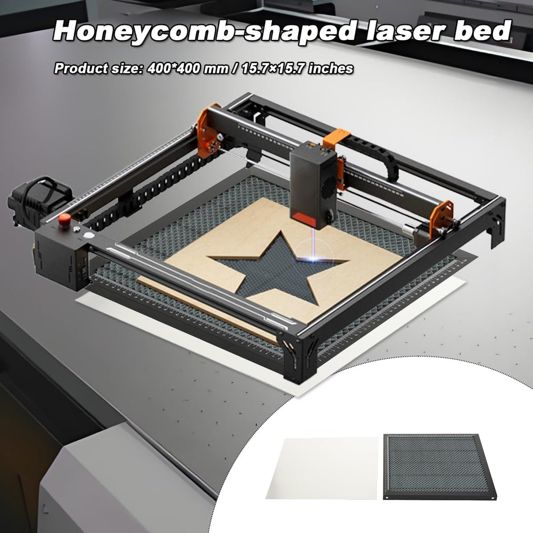 Laser Wabentisch, 400 x 400 x 22 mm Laser Honeycomb Arbeitstisch mit 0.4mm Aluminiumplatte für Deskt