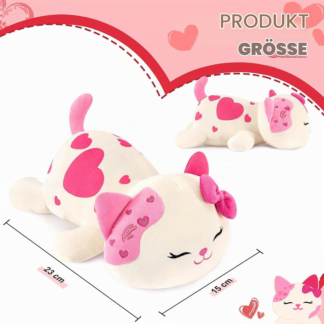 shownicer Plüschtier Katze Kuscheltier Stofftier Kawaii Katze Plüsch Kissen Spielzeug Kätzchen Plüsc