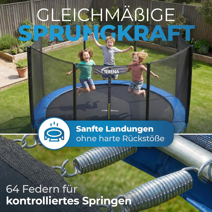 Terena Trampolin mit Sicherheitsnetz Gartentrampolin 305 cm, 305 cm