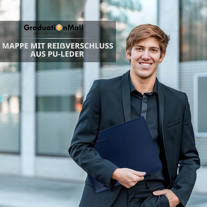 GraduationMall Schreibmappe A4 Reissverschluss, Klemmbrett Business Mappe Konferenzmappe, Dokumenten
