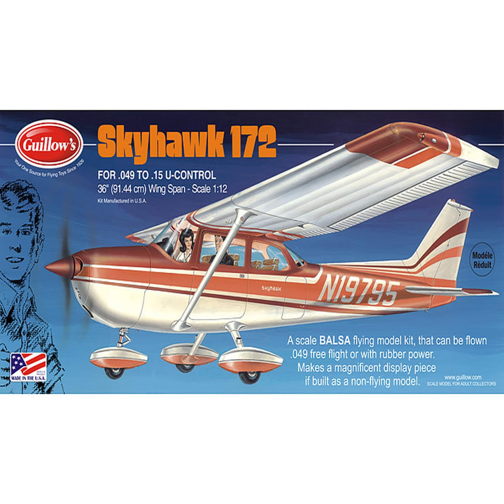 GUILLOW's Cessna Skyhawk 172 802 Powered Balsa Flying Model Kit