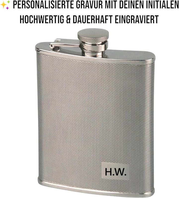 Flachmann mit Gravur, Personalisierte Geschenke Geburtstagsgeschenk für Männer Frauen Partner Freund