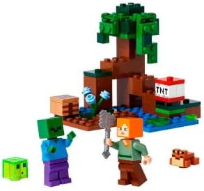 LEGO Minecraft Das Sumpfabenteuer Set, Spielzeug mit Figuren mit Alex- und Zombie-Figuren im Biom, G