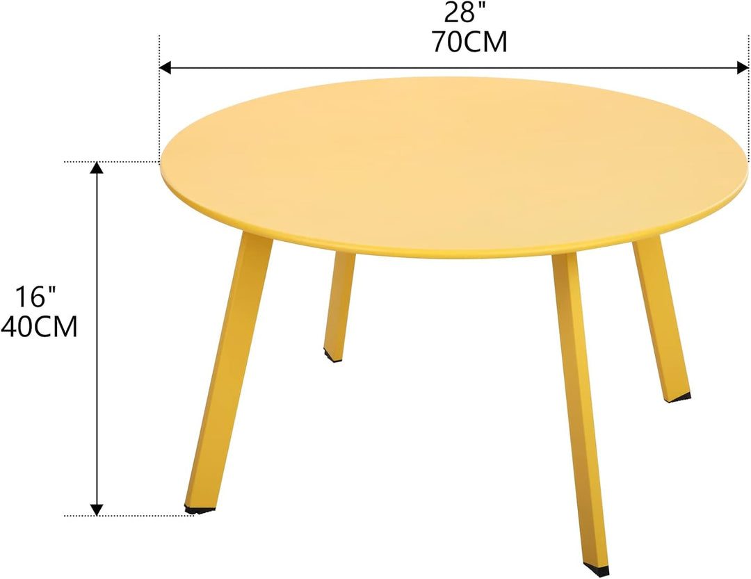 Beistelltisch Metall, Garten Beistelltisch Rund, Sofatisch Kaffeetisch & Couchtish mit Verstellbarer