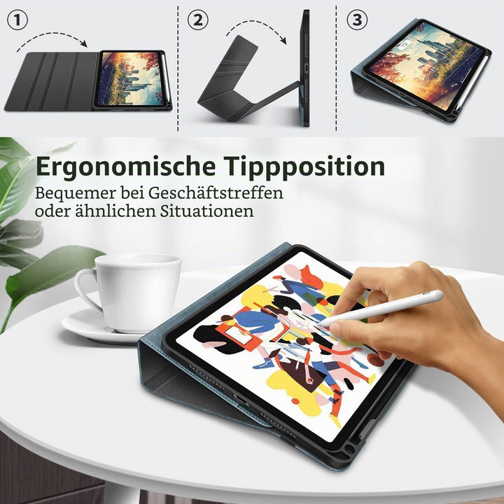 HOLIMET Hülle für iPad Mini 7 2024 (A17 Pro), iPad Mini 6 Hülle 2021 mit Stifthalter 8,3 Zoll PU Led