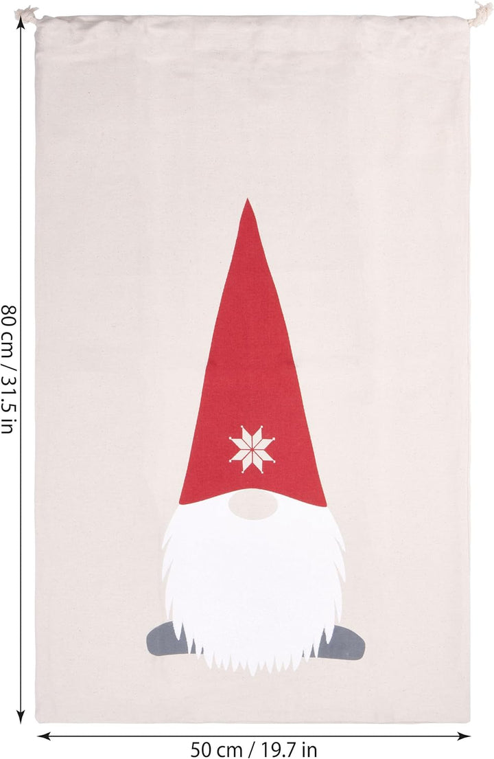 BRUBAKER 3er Set Weihnachtssack - 80 cm Geschenksack mit weihnachtlichen Motiven - Nikolausbeutel zu