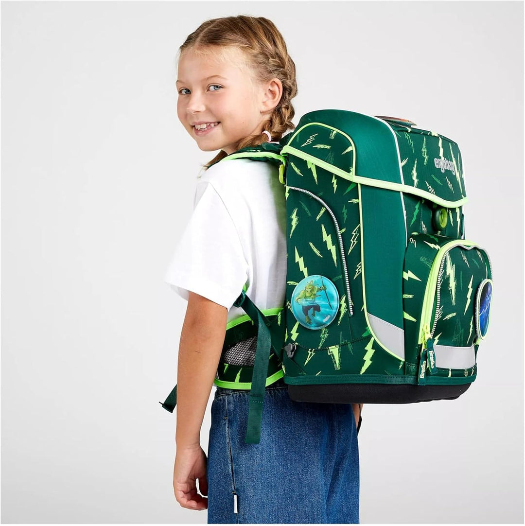 ergobag cubo light Set ergonomischer Schulrucksack, extra leicht, Set 6-teilig inkl. Seitentaschen,
