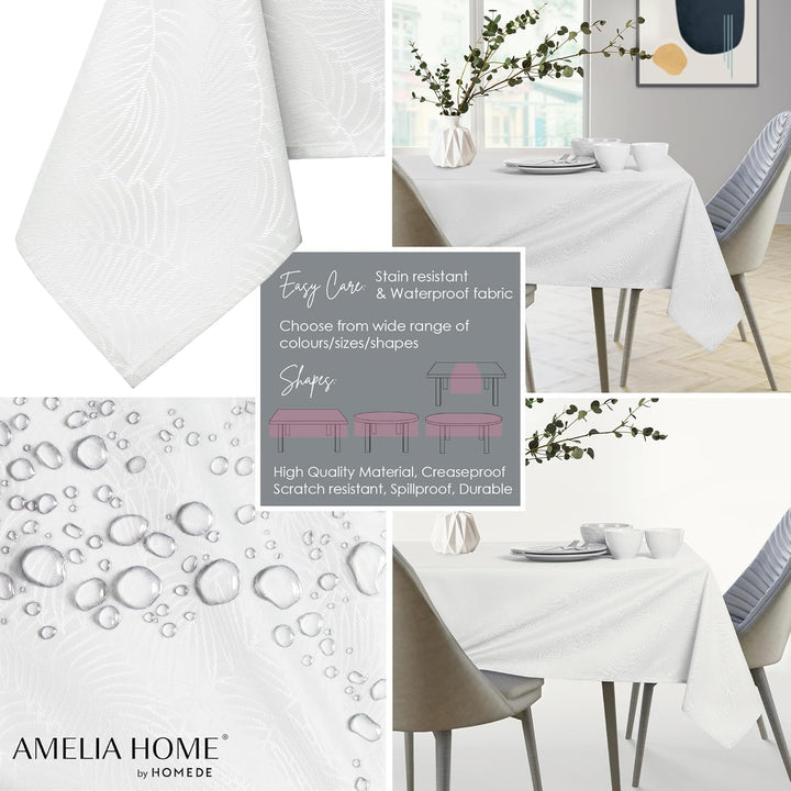 AmeliaHome Tischdecke 140x280 cm Tischtuch Tafeldecke Fleckschutz Lotuseffekt Abwaschbar Wasserabwei
