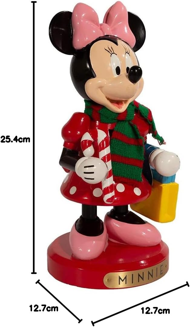 Disney DN6212L Nussknacker Minnie Maus mit Zuckerstange, Harz, Mehrfarbig, 10 Inch