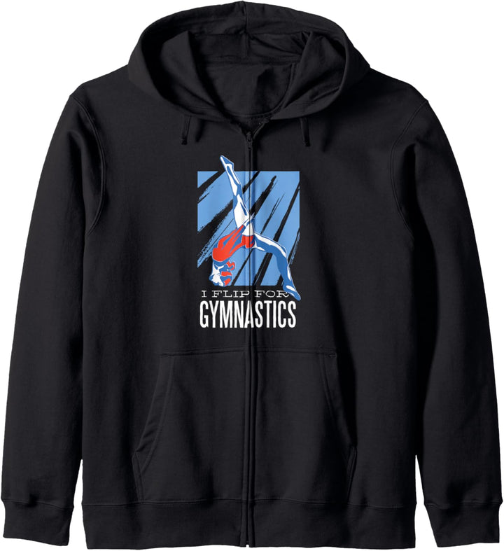 I FLIP FOR GYMNASTICS Fun Meme Gymnast Gift Daughter Athlete Kapuzenjacke