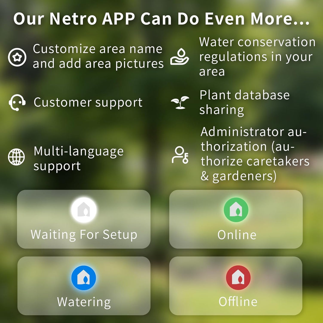Netro Smart-Sprinkler-Controller, Wireless-LAN, Wetter Aware, Remote Access, 6 Zone, Kompatibel mit