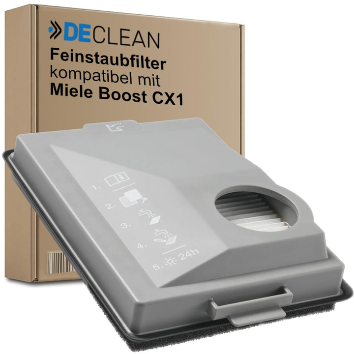 DeClean Ersatzfilter kompatibel mit Miele Boost CX1 – Feinstaubfilter 11639250 CX-FSF für maximale L