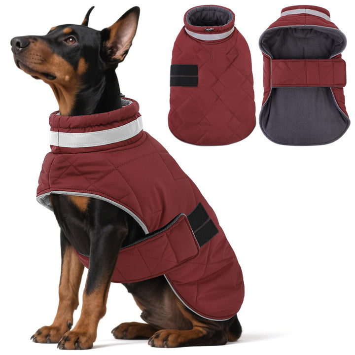 ASENKU Hundemantel Winter XL,Grosse Hundemantel Fleece Wasserdicht und Warm,Reflektierende Hundejack