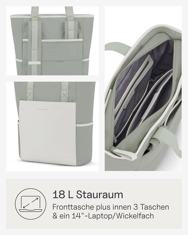 Kapten &amp; Son Rucksack Lindby Diaper Set 18 L | 2in1 Wickelrucksack &amp; Wickeltasche mit Kinderwagen- u