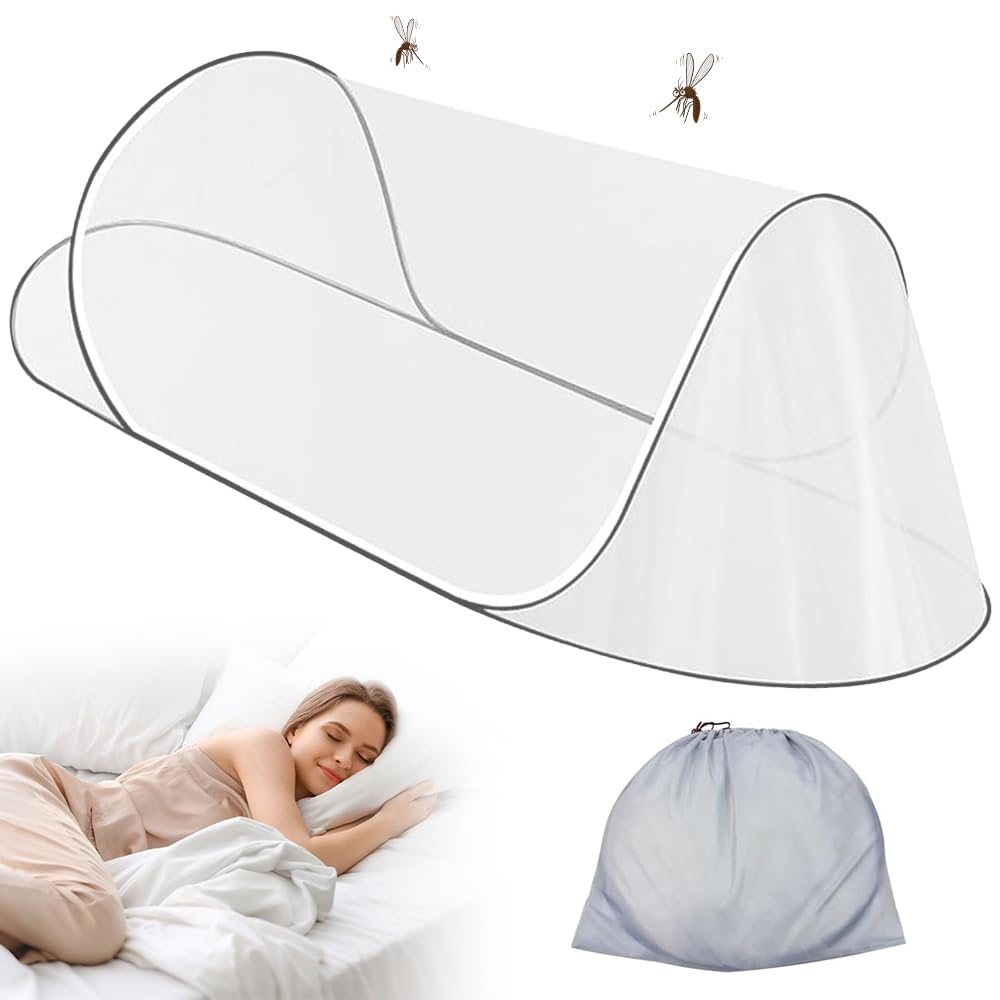 Moskitonetz Pop Up 200 x 80 x 56 cm, Faltbares Pop Up Moskitonetz Reise POP Up, Tragbares Campingzel