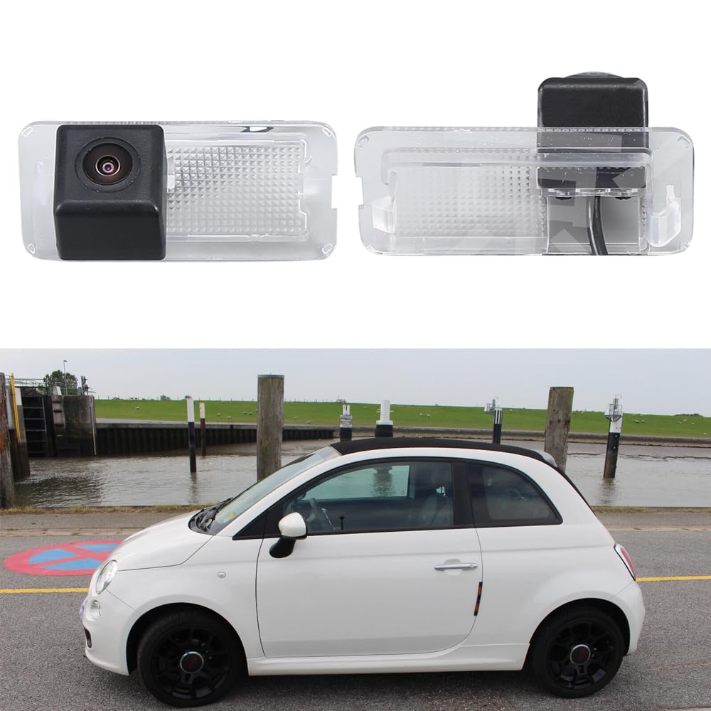 Einparkhilfe HD Farbe Auto Camera wasserdichte Nachtsicht Rückfahrkamera Ersatz für FIAT 500 / Abart