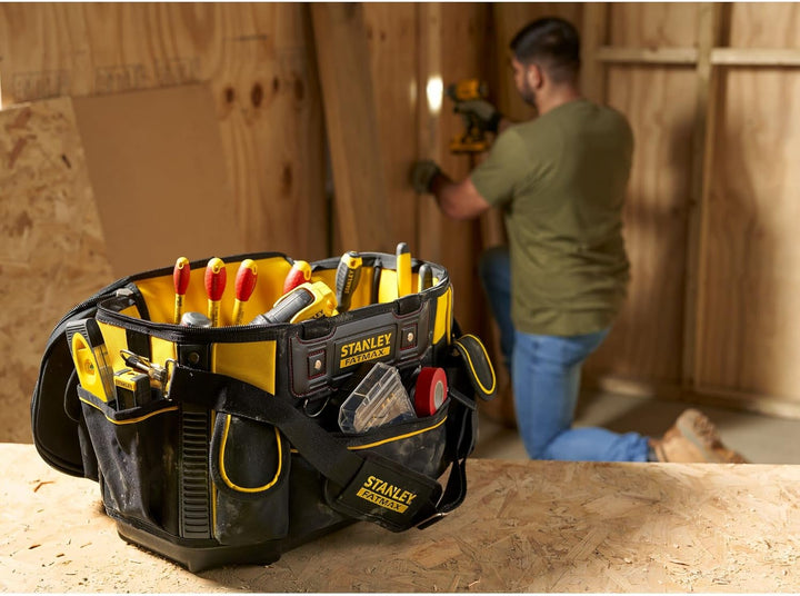 Stanley FatMax Werkzeugtasche / Werkzeugbeutel (50x33x31cm, mit runder Öffnung, formstabile Konstruk