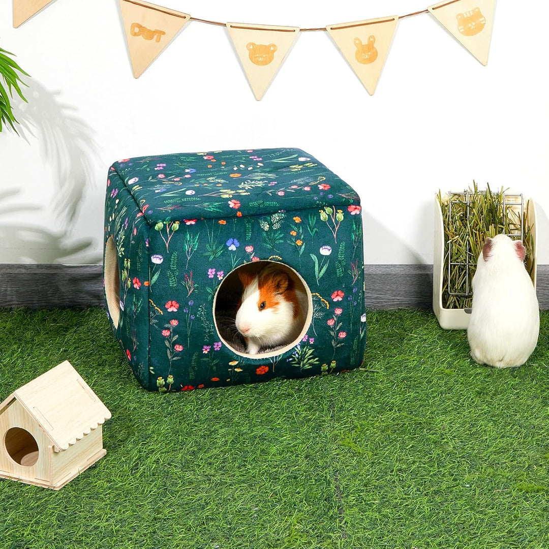 Meerschweinchen Haus 2 eingange – Waschbares Kaninchenbett &amp; Kuschelhöhle – Versteck für Kaninchen,