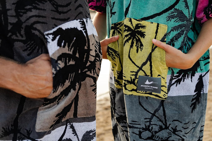 ATLANTIC SHORE | Surf Poncho | Badeponcho mit Kapuze aus 100% Baumwolle | Unisex | Special Editions