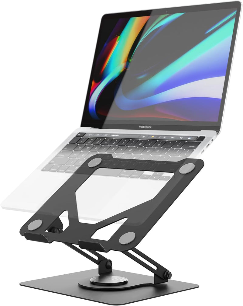 GRIFEMA Laptop Ständer mit 360 Drehbarer Basis, Höhenverstellbar, Belüfteter, Faltbarer Laptop Stand