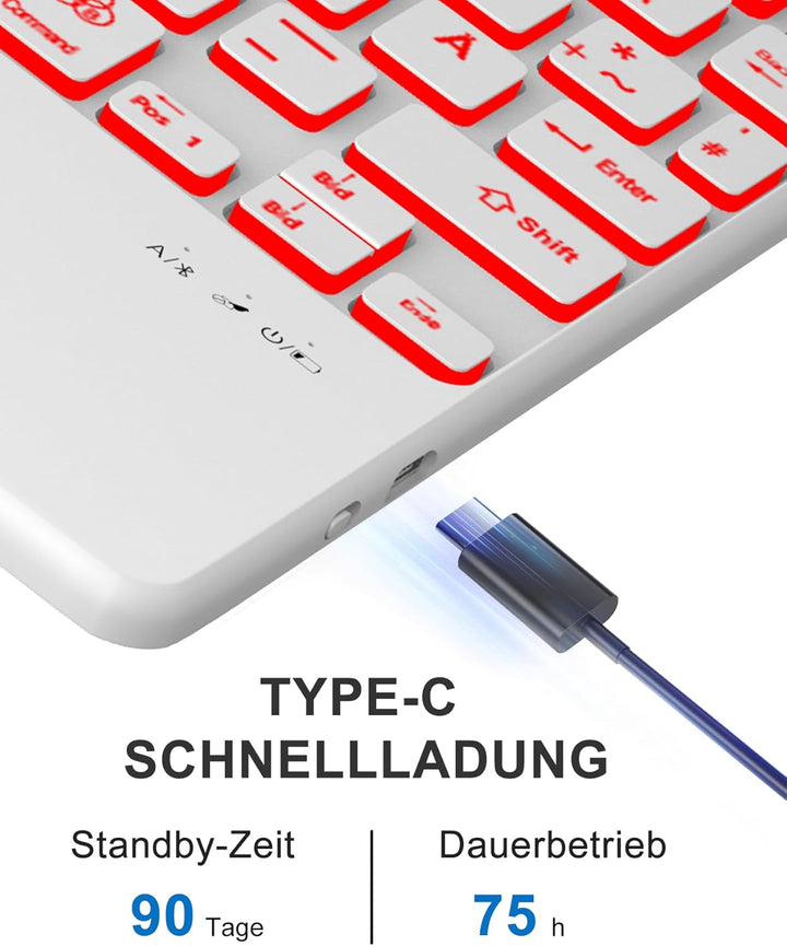 Premium Tastatur Hülle für Samsung Galaxy Tab A9+ 11 Zoll (2023, SM-X210/X215/X216) - Deutsches QWER