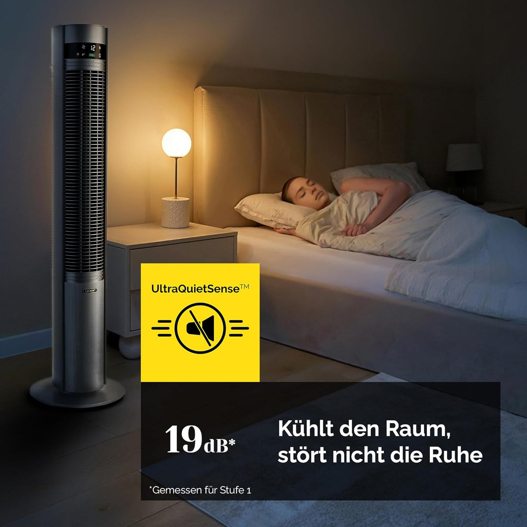 YOER 19dB Leiser Turmventilator, Plasma-Ionisator, Ventilator, 12 m Reichweite, 12 Geschwindigstufen
