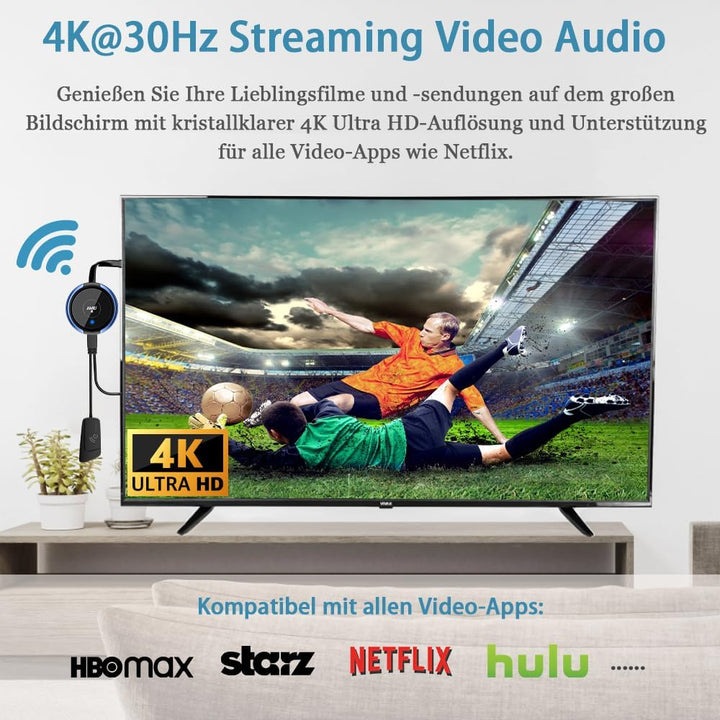 Wireless HDMI Transmitter and Receiver 4K 5G - Kabellos Sender Empfänger, HDMI Funkübertragung von L