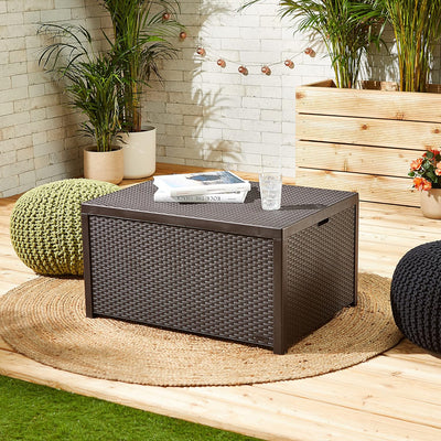 Allibert by Keter Gartentisch Arica, braun, mit Stauraum, 79 x 59 x 42 cm by Keter Cube Hocker mit S