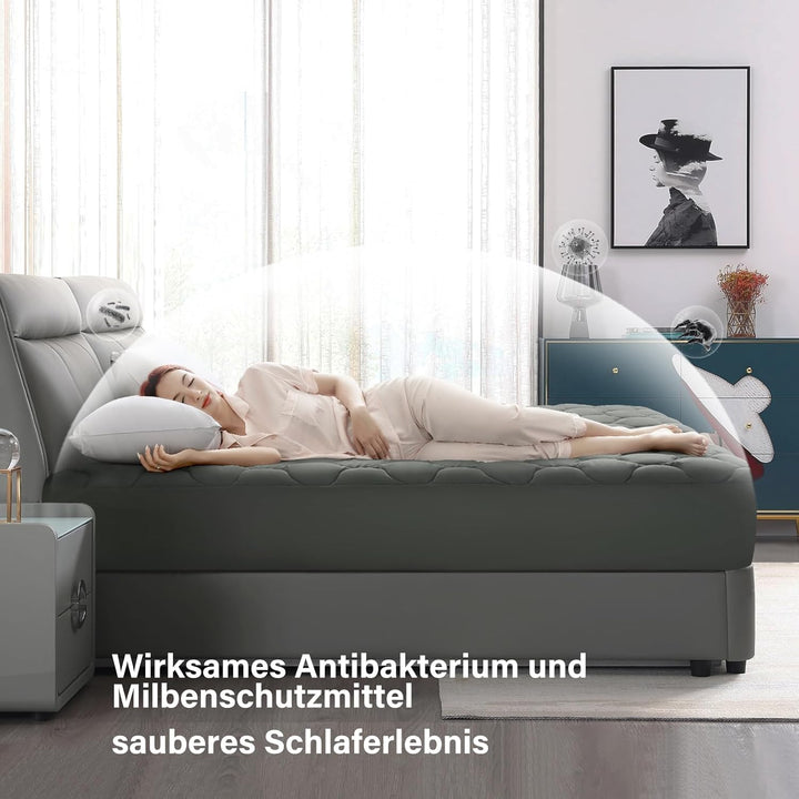 DUANDUAN Matratzen Topper 140x200cm,weicher Topper, Matratzenauflage mit tiefen Taschen,Maschinenwas