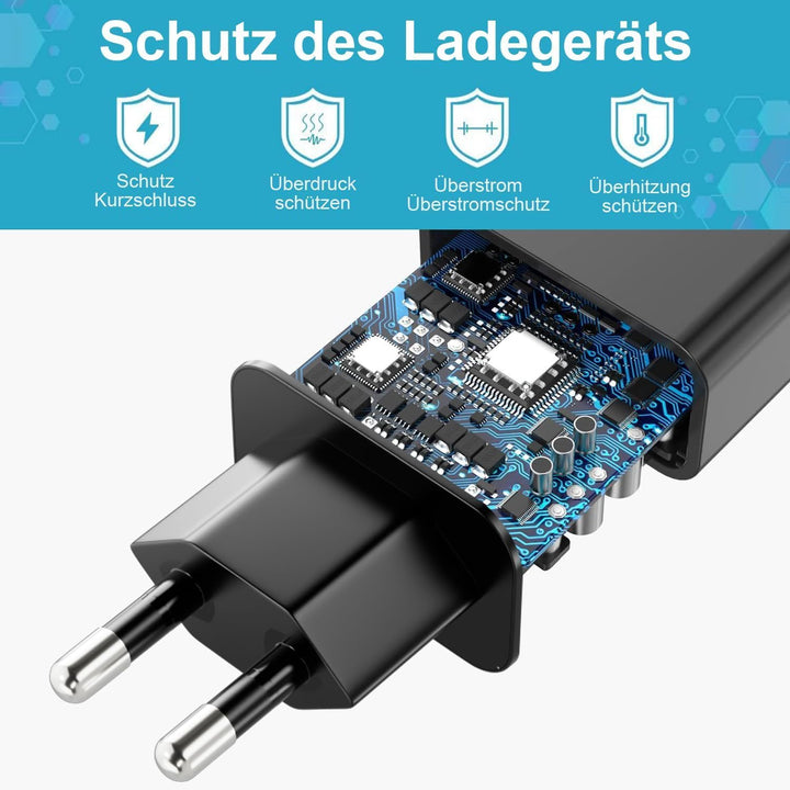 45W USB C Ladegerät, USB C Ladekabel, 2er Pack Schnellladegerät mit 2M ladekabel, Super Fast Charger