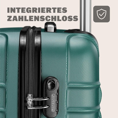 MONZANA® Koffer Kofferset 4er Hartschalen S-M-L-XL Gel-Griffe Zwillingsrollen ABS Hardcase Schloss F