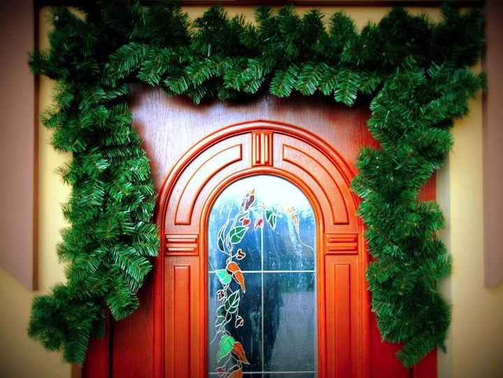 georadian.com Dekorative Weihnachtsgirlande Künstliche Tannengirlande in Grün/Weiss 3m / 6m / 9m Wei