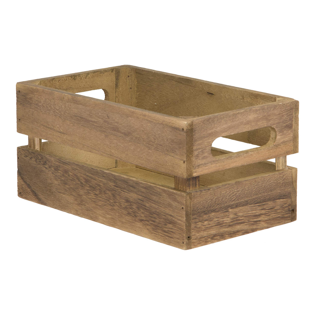 Securit Vintage Mini Holzkiste Tisch Caddy – 14,1 x 24,1 cm Aufbewahrungsbox Gewürzhalter Utensilien