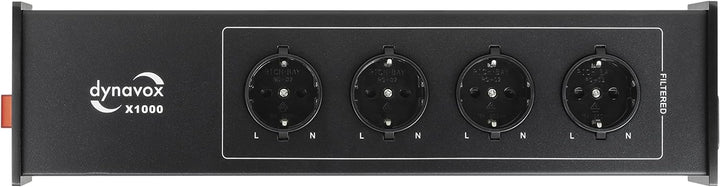 Dynavox HiFi-Netzfilter X1000B, Mehrfach-Steckdosenleiste mit 4 gefilterten Steckplätzen, LED-Kontro
