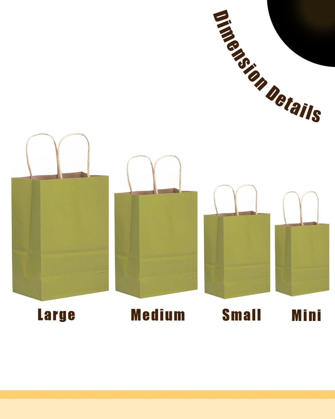Gcardist 100 Stück Mini-Geschenktüten aus Papier mit Henkeln–4.5"×2.5"×6"kleine Party-Tüten aus Kraf