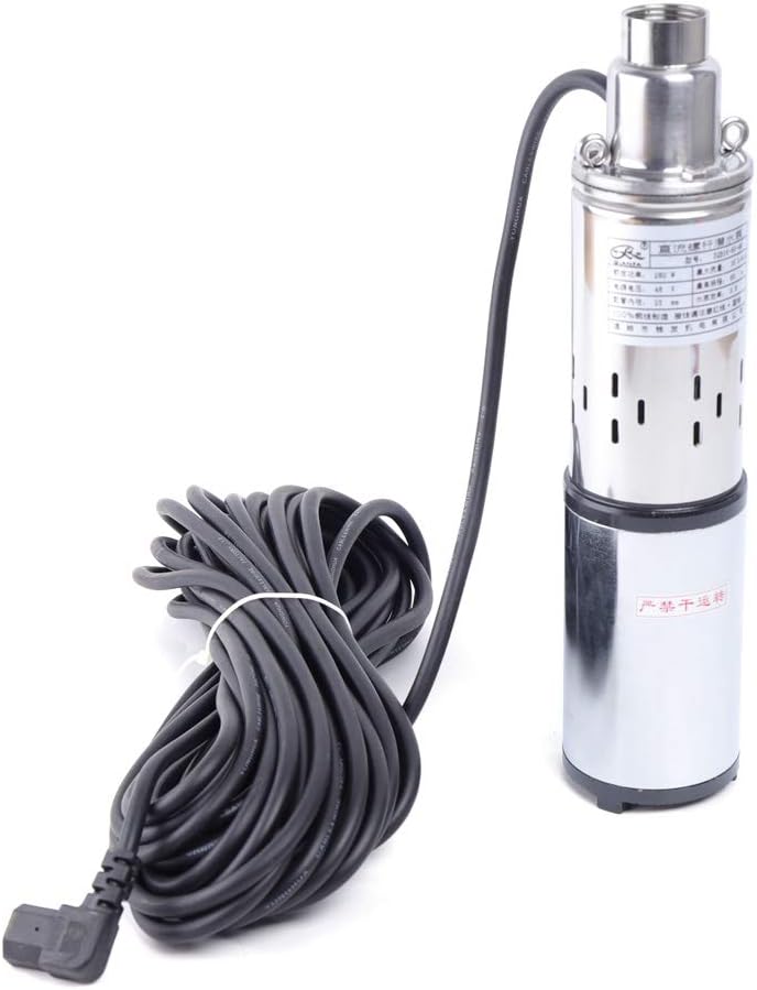 48V DC Tiefbrunnenpumpe 280W, Solar Tauchpumpe für Brunnen mit 17m Kabel, Edelstahl Wasserpumpe IPX8