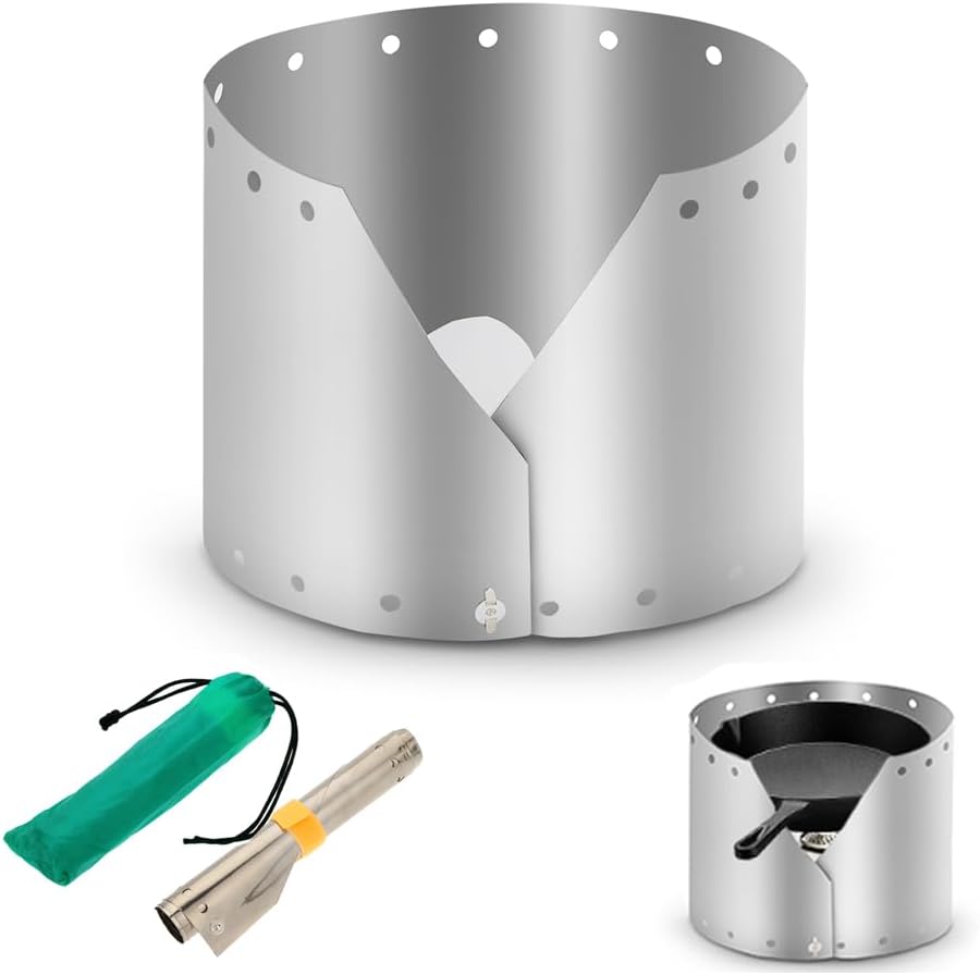 Lixada Ultraleichter Titan Outdoor Campingkocher Windschutz Regenschirm Winddichte Platte 15cm