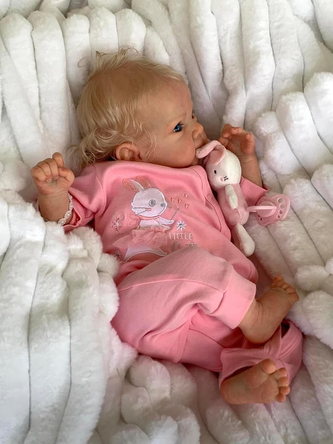 Zero pam Lebensecht Reborn Baby Mädchen Vollsilikon Puppe, 45 cm Reborn Babypuppe Wie Echtes Baby, V